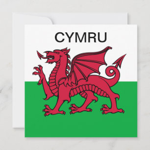 Wales Flag Red dragon Cymru Sports Welsh card