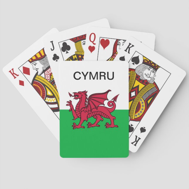 Wales Flag Red dragon Cymru Sports Welsh  Playing Cards (Back)