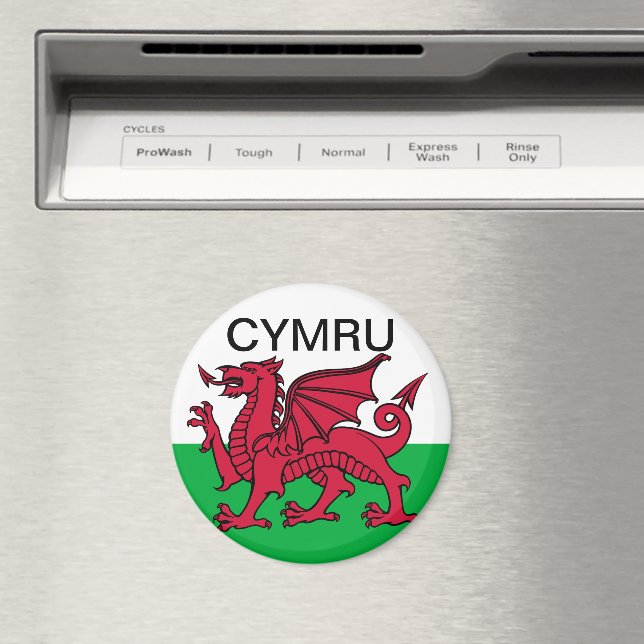 Wales Flag Red dragon Cymru Travel Magnet (In Situ (Dishwasher))