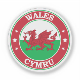 Wales Flag Round Circle Emblem