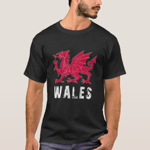 Wales Flag Soccer Support Team Welsh Flag Retro We T-Shirt