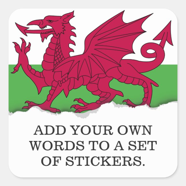 Wales Flag Square Sticker (Front)