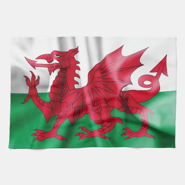 Wales Flag Tea Towel (Horizontal)
