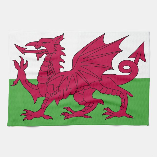 Wales Flag Tea Towel (Horizontal)