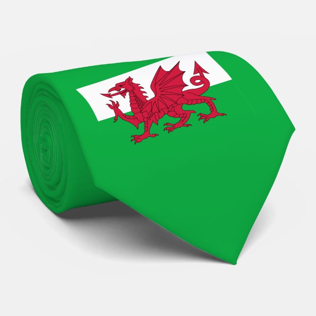 wales flag tie (Rolled)