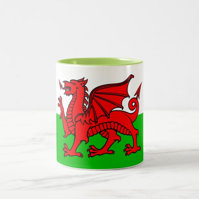 Wales Flag Two-Tone Coffee Mug (Center)
