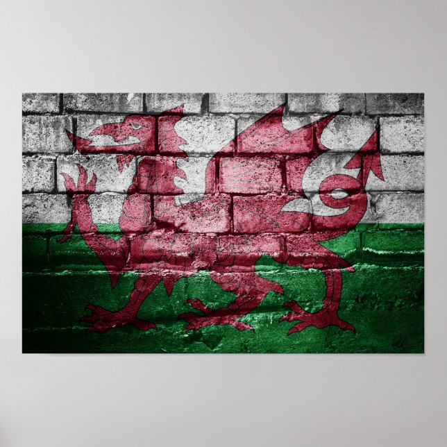 Wales flag wall poster (Front)