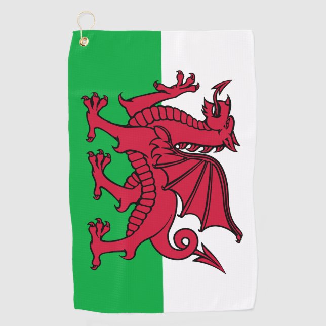 Wales Flag Welsh Football Soccer Patriotic Travel Golf Towel (Front)