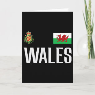 Wales Flag Welsh Footbyll Soccer Fan Men Women Kid Card