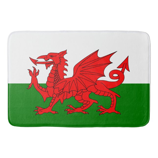  Wales flag Welsh red dragon Bath Mat (Front)