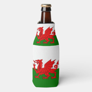 Wales flag Welsh red dragon Bottle Cooler