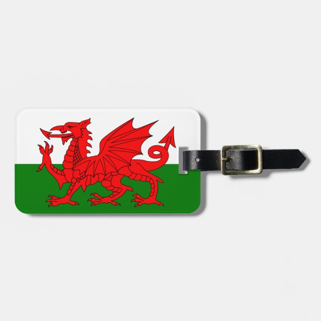  Wales flag Welsh red dragon Luggage Tag (Front Horizontal)