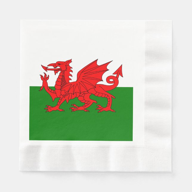  Wales flag Welsh red dragon Napkin (Front)