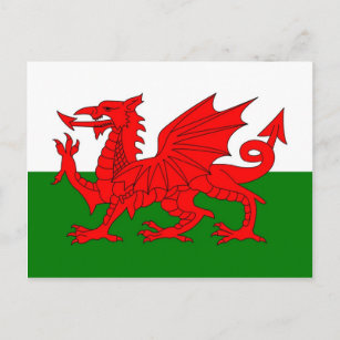  Wales flag Welsh red dragon Postcard