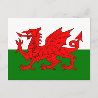 Wales flag Welsh red dragon Postcard