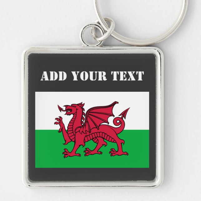 Wales Flag World Cup 2022 Football Soccer Key Ring (Front)