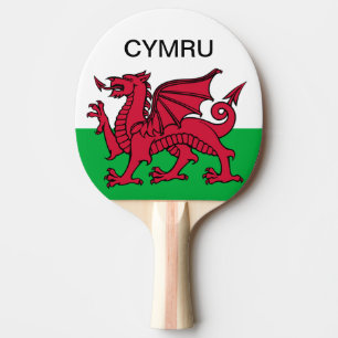 Wales Flag World Cup 2022 Red dragon Cymru Ping Pong Paddle