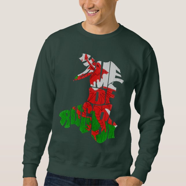 Wales Home of Rugby Map Sweatshirt (Front)