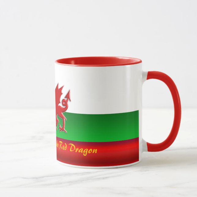 Wales - Home of the Red Dragon, metallic-effect Mug (Right)