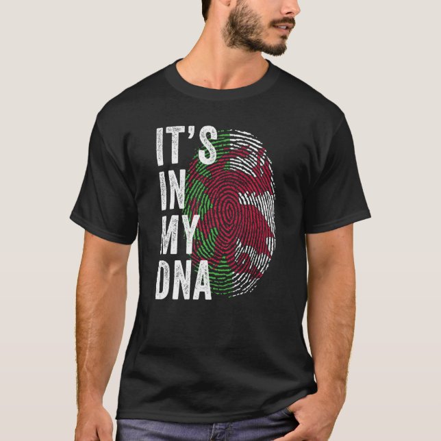 Wales It's In My DNA Cute Welsh Fingerprint Welsh  T-Shirt (Front)