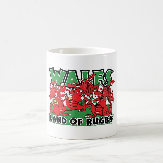 Wales Land of Rugby Welsh Design Coffee Mug (Center)