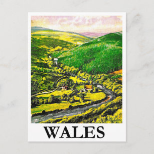 Wales, landscape, postcard