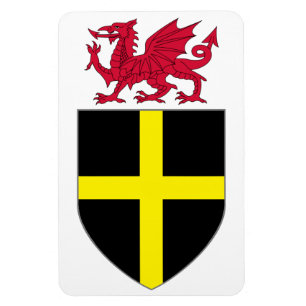 Wales Magnet - Dragon over St. David Shield