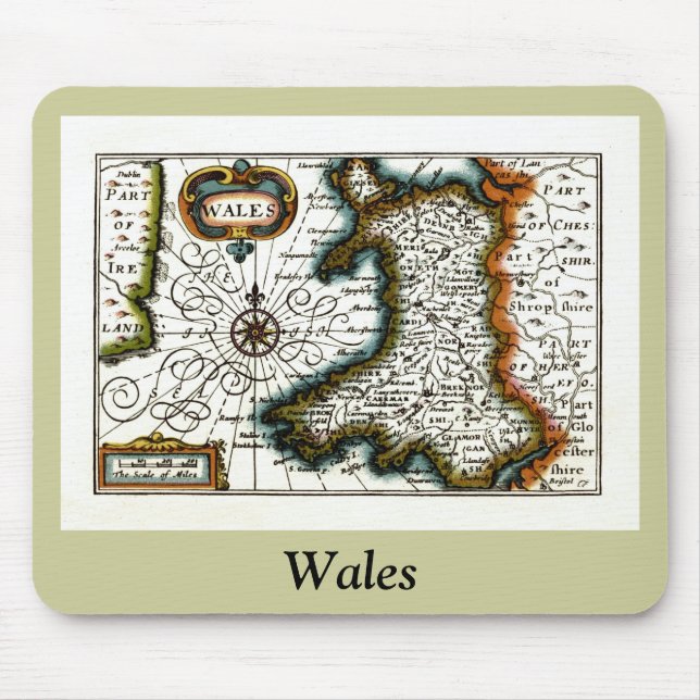 Wales Map and/or Flag Mouse Mat (Front)