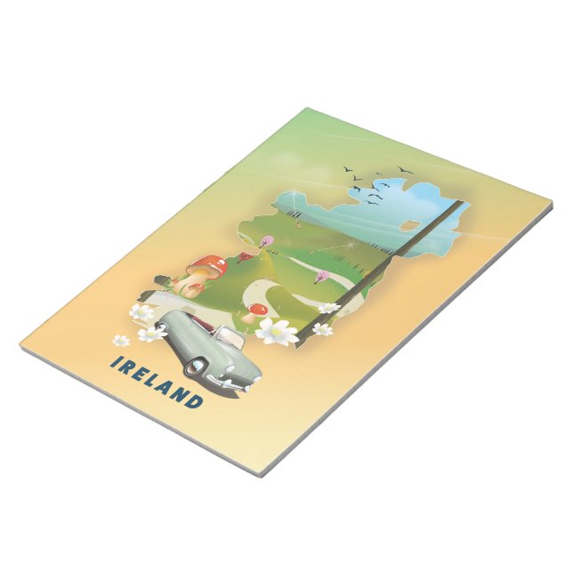 Wales map vintage travel poster notepad (Angled)
