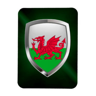 Wales  Metallic Emblem Magnet