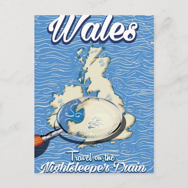 Wales Nightsleeper train British travel poster Postcard (Front)