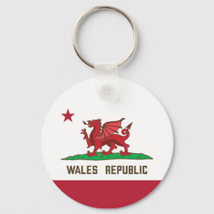 Wales Republic Dragon Flag Welsh Pride Key Ring