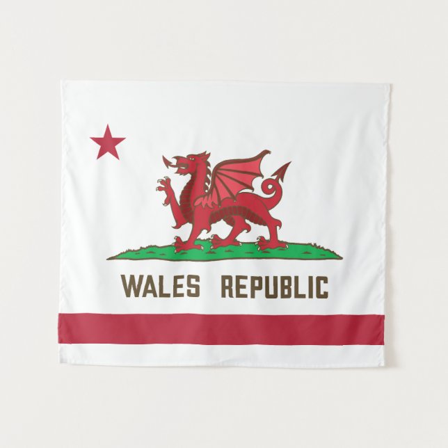 Wales Republic Dragon Flag Welsh Pride Tapestry (Front (Horizontal))