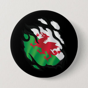 Wales Ripped Flag 7.5 Cm Round Badge