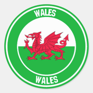 Wales Round Emblem Classic Round Sticker