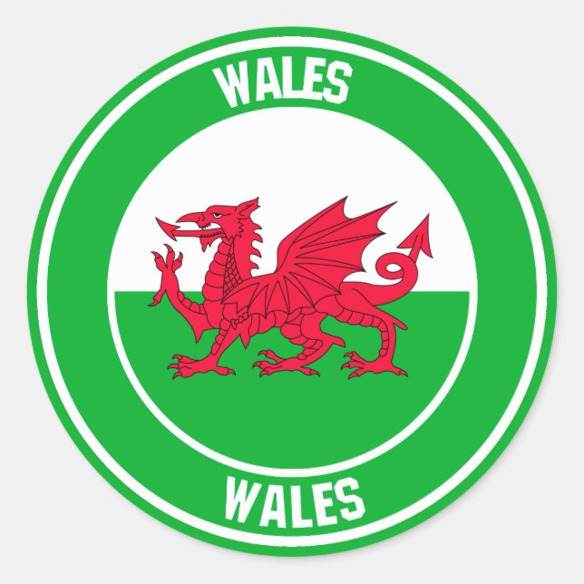 Wales Round Emblem Classic Round Sticker (Front)