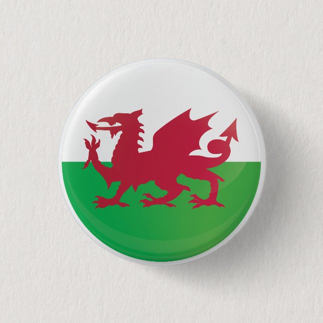 Wales Round Icon Flag 3 Cm Round Badge (Front)