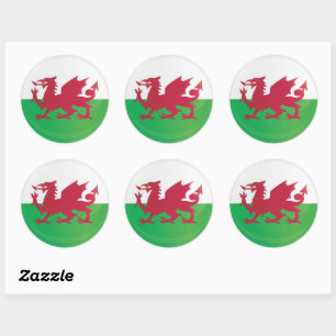 Wales Round Icon Flag Classic Round Sticker