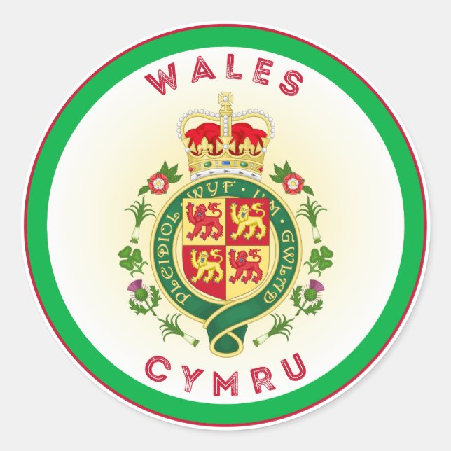 Wales Royal Badge Circle Shape  Classic Round Sticker (Front)