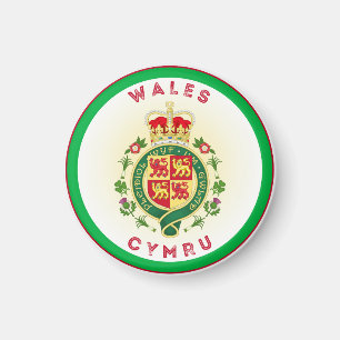 Wales Royal Badge Circle Shape  Magnet