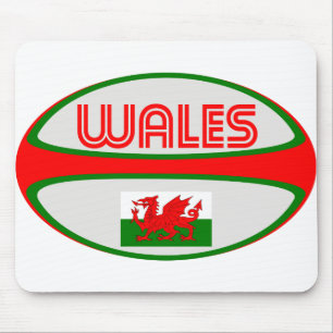 Wales Rugby Ball Mouse Mat