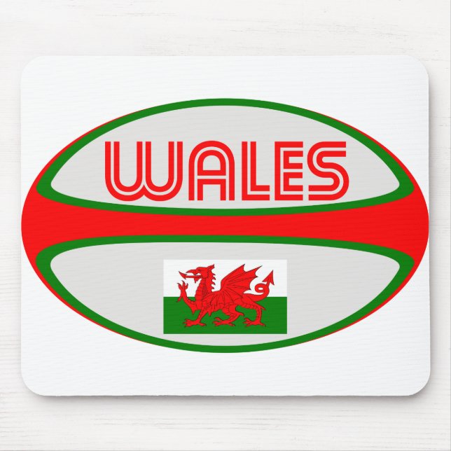 Wales Rugby Ball Mouse Mat (Front)