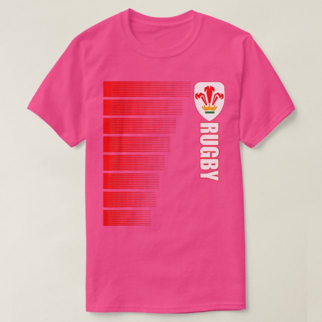 Wales Rugby Jersey Welsh Rugby 2 Sided  T-Shirt (Design Front)