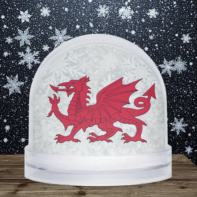 Wales Snow Globe, Welsh Flag, Dragon / Cymru Snowglobe (Wales Snow Globe / Cymru Red Dragon)