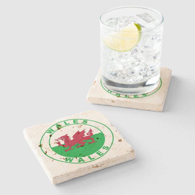 Wales Stone Coaster (Side)