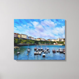 Wales, Tenby Harbour Canvas Print