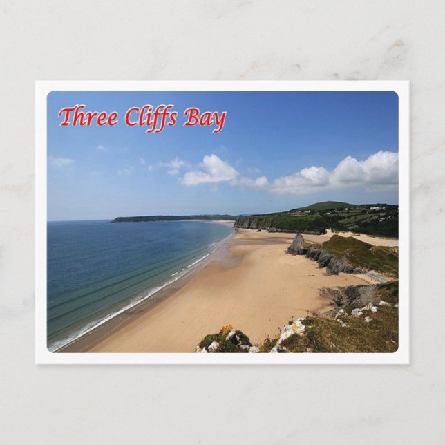 Wales - Three Cliffs Bay Postcard (Front)