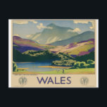 Wales UK Vintage Travel Postcard<br><div class="desc">Wales UK Vintage Travel Postcard. You can create your own personalised photo postcard by adding a photo from your computer,  or add your own wordings. Perfect gift for those looking for something classic.</div>