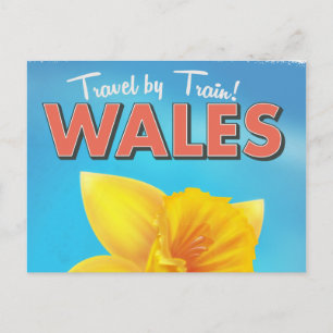 Wales vintage travel poster postcard