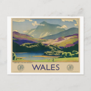 Wales Vintage Travel Poster Postcard